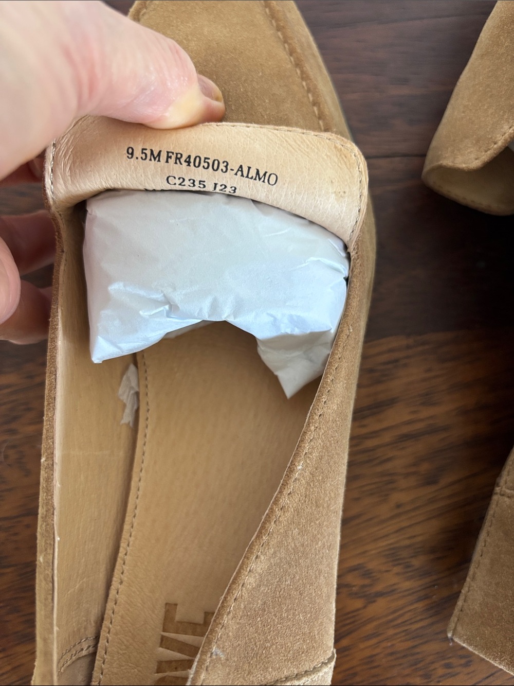 Frye Pointed Suede Slip-On Loafers in Camel Brown 9.5 - Picture 9 of 9